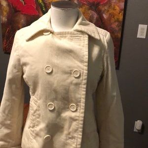 Cream corduroy Pea Coat